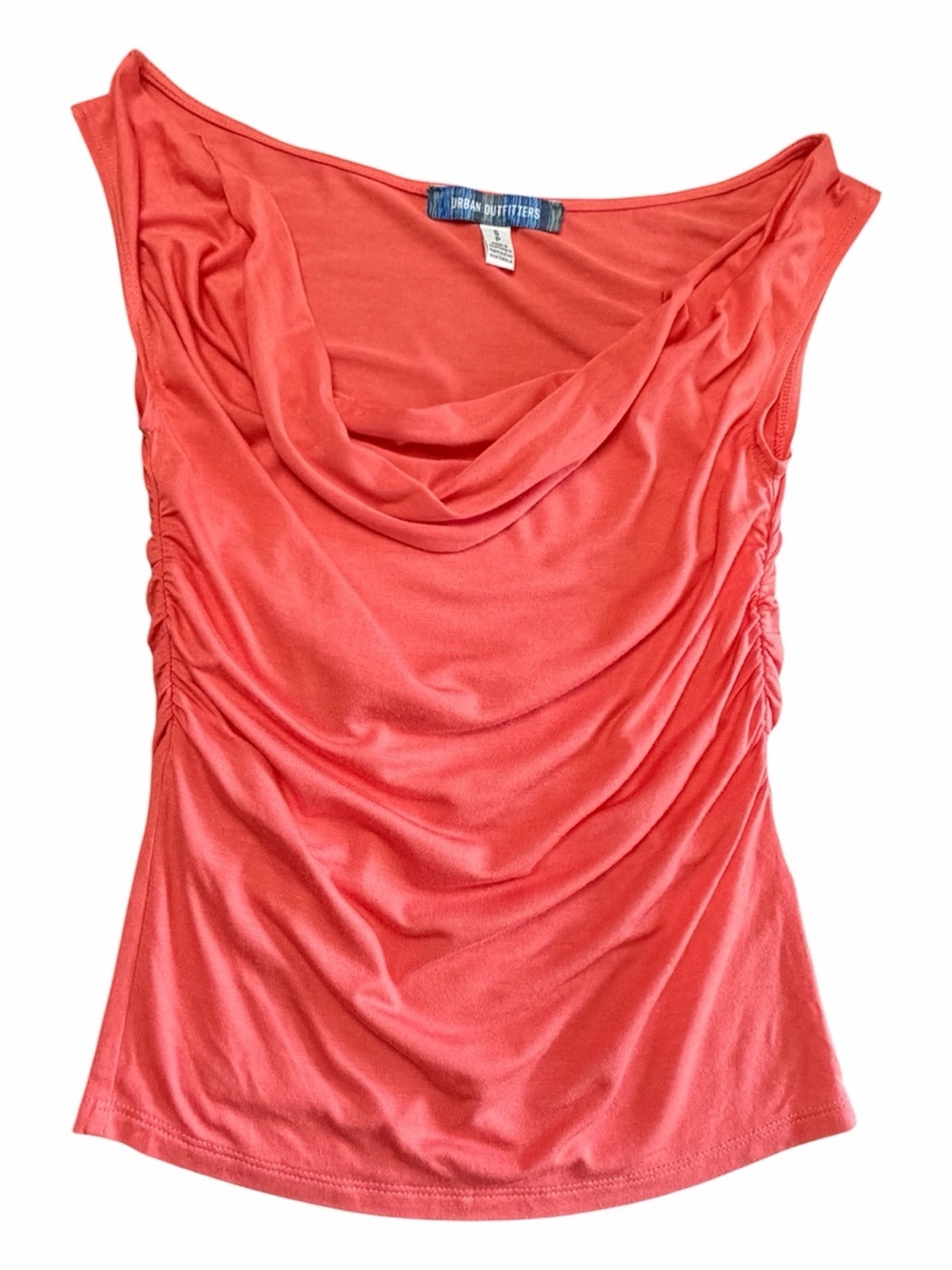 Urban Outfitters Coral Draped Cowl Neck Sleeveless Blouse - Picture 6 of 9